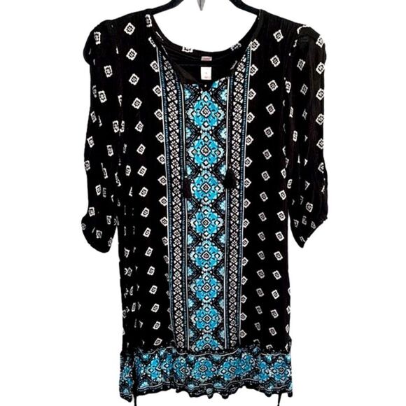 Justice Girl’s Beaded Embroidered Geometric Print Tassel Peasant Dress Size 14 - Picture 15 of 15